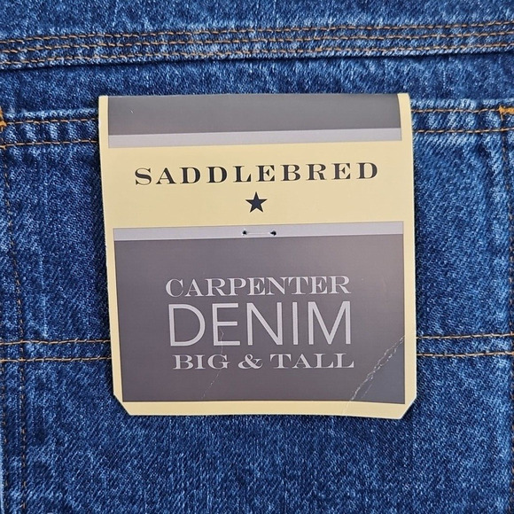 Saddlebred Big & Tall Carpenter Jeans Men's 52x32 Medium Wash Style 8958 NWT - Picture 6 of 16